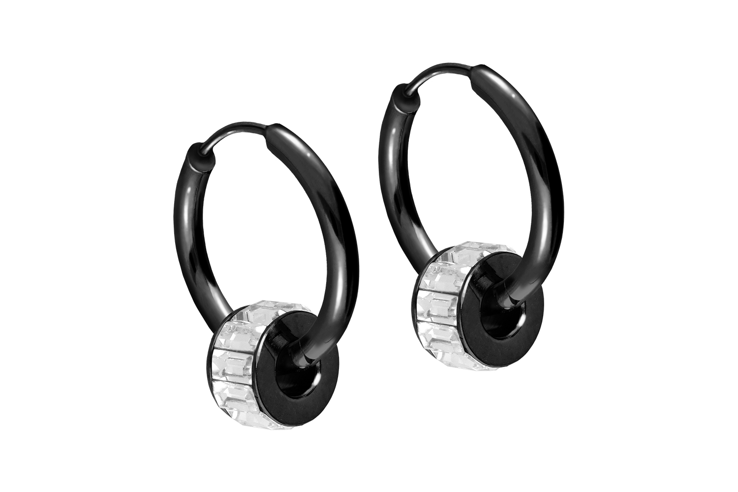 Chirurgenstahl Ohrclicker Creolen KRISTALLRAD von Piercingline